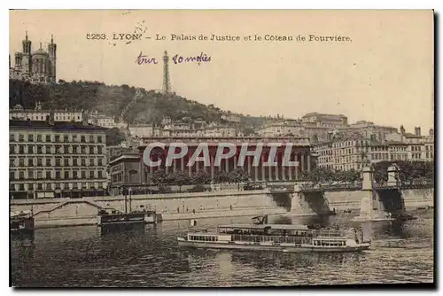 Cartes postales Lyon Le Palais de Justice et le Coteau de Fourviere