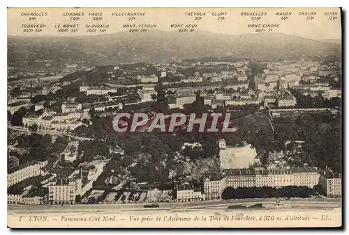 Cartes postales Lyon Panorama Cote Nord