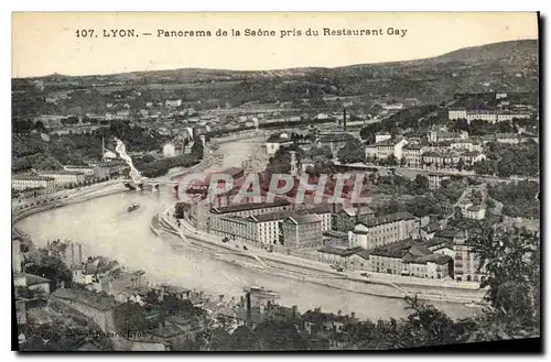 Cartes postales Lyon Panorama de la Saone pris du restaurant Gay