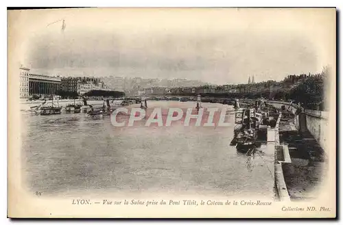 Ansichtskarte AK Lyon Vue sur la Saone prise du Pont Tilsit le Coteau de la Croix Rousse