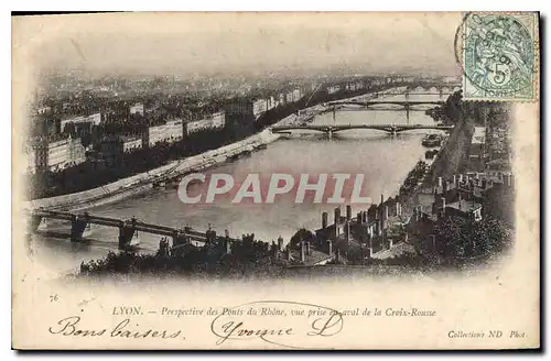 Ansichtskarte AK Lyon Perspective des Ponts du Rhone