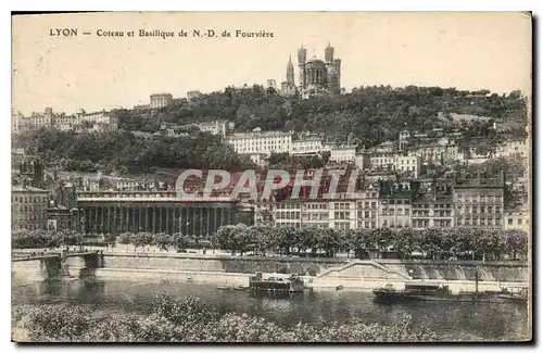 Cartes postales Lyon Coteau et Basilique de N D de Fourviere