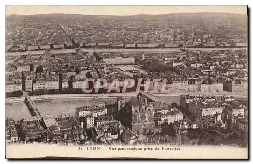 Cartes postales Lyon Vue Panoramique prise de Fourviere