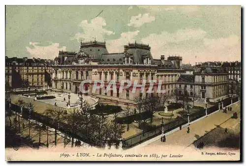 Cartes postales Lyon La Prefecture construit en 1885 par Louvrier