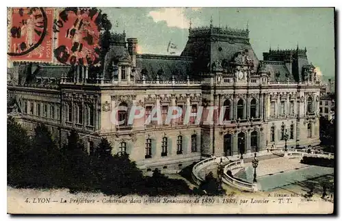 Cartes postales Lyon La Prefecture construit dans les style Renaissance a 1889 par Louvrier