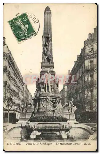 Cartes postales Lyon La Place de la Republique le Monument Carnot