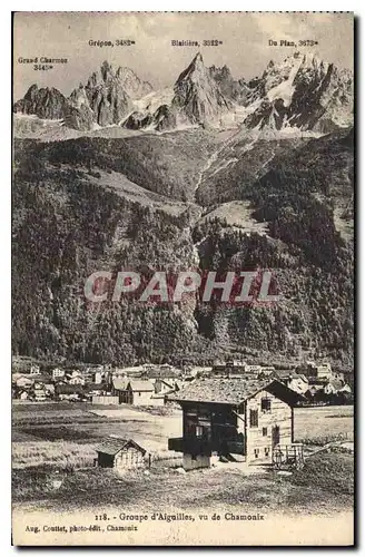 Cartes postales Groupe d'Aiguilles vu de Chamonix