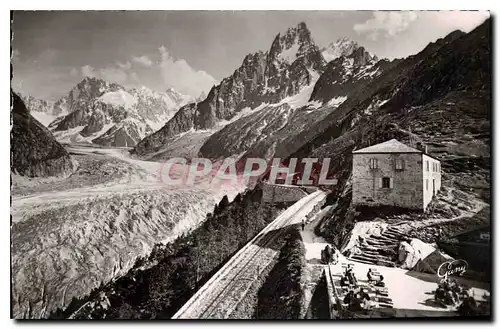 Ansichtskarte AK Chamonix Mont Blanc (1050m) Hte Savoie La Mer de Glace Les Grande Jorassos (4208 m) et l'Aiguill