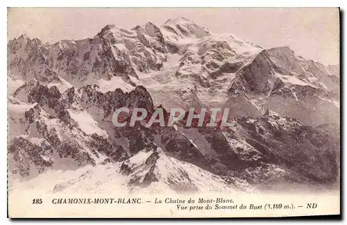 Ansichtskarte AK Chamonix Mont Blanc La CHaine du Mont Blanc Vue prise du Sommet du Buet (3109m)