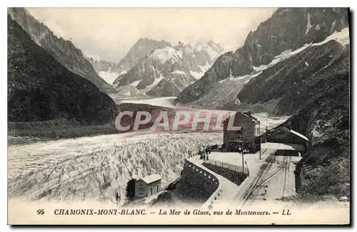 Cartes postales Chamonix Mont Blanc La Mer de Glace vue de Montenvers