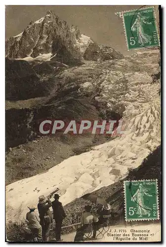 Cartes postales Chamonix Glacier des Bossons l'Aiguille du Midi