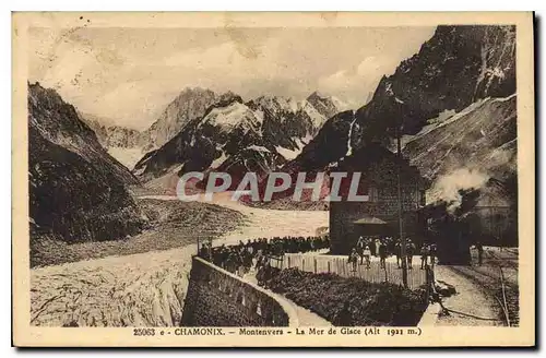 Cartes postales Chamonix Montenvers La Mer de Glace (Alt 1921)