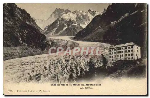 Cartes postales Mer de Glace et Hotel du Montanvert