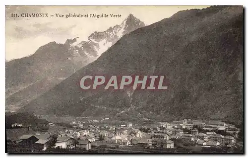 Cartes postales Chamonix Vue generale et l'Aiguille Verte