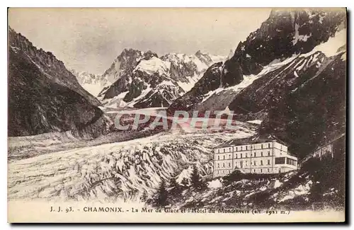 Cartes postales Chamonix La Mer de Glace et l'Hotel du Montenvers (alt 1920 m)