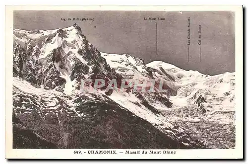 Cartes postales Chamonix Massif du Mont Blanc