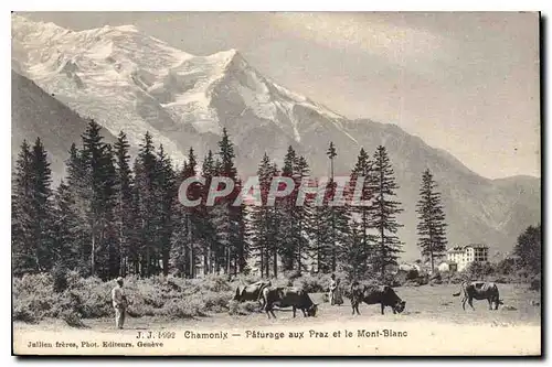 Cartes postales Chamonix Paturage aux Prz et le Mont Blanc