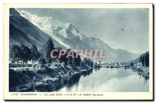 Cartes postales Chamonix Le Lac des Tines et le Mont Blanc