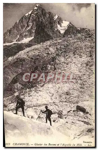 Cartes postales Chamonix Glacier des Bossons et l'Aiguille du Midi