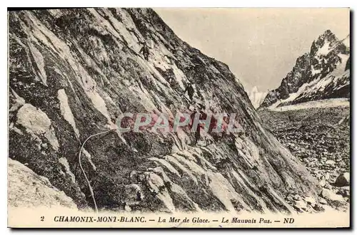 Cartes postales Chamonix Mont Blanc La Mer de Glace Le Mauvais Pas