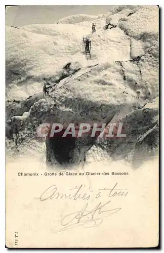 Ansichtskarte AK Chamonix Grotte de Glace au Glacier des Bossons