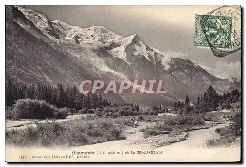 Cartes postales Chamonix (Alt 1050 m) et le Mont Blanc