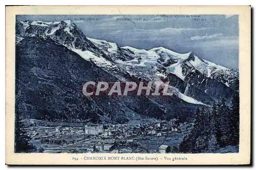 Ansichtskarte AK Chamonix Mont Blanc (Hte Savoie) Vue generale