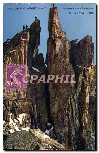 Ansichtskarte AK Chamonix Mont Blanc Traversee des Clochetins de Plan Prz