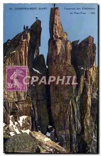 Cartes postales Chamonix Mont Blanc Traversee des Clochetins de Plan Prz