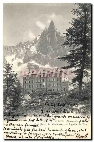 Ansichtskarte AK Chamonix Hotel du Montanvers et Aiguille du Dru