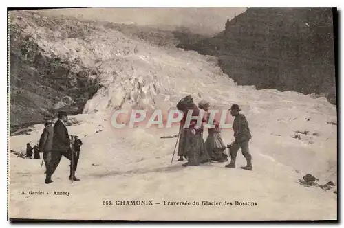 Cartes postales Chamonix Traversee du Glacier des Bossons