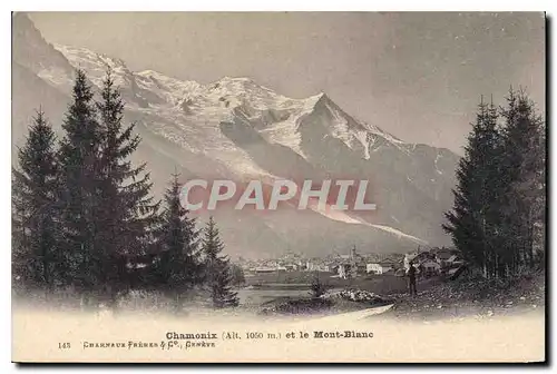 Cartes postales Chamonix (Alt 1050 m) et le Mont Blanc