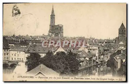 Cartes postales Strasbourg Panorama pris du Pont Couvert