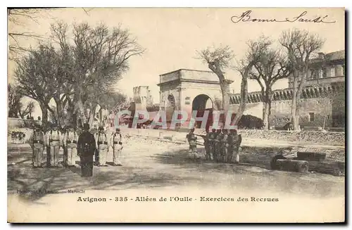 Ansichtskarte AK Avignon Allees de l'Oulle Exercices des Recrues Militaria