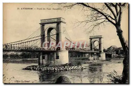 Cartes postales Avignon Profil du Pont Suspendu