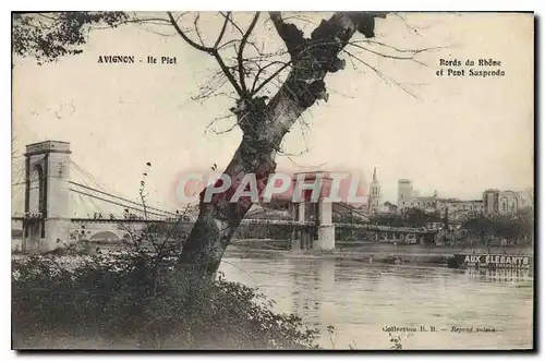 Cartes postales Avignon Ile Piet Bords du Rhone et Pont Suspendu