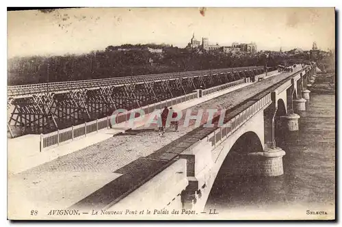 Cartes postales Avignon Le Nouveau Pont et le Palais des Papes