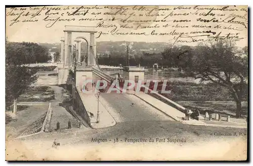 Ansichtskarte AK Avignon Perspective du Pont Suspendu