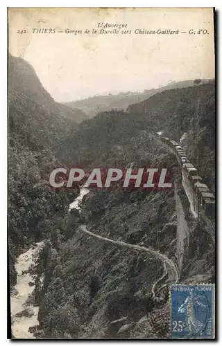 Cartes postales L'Auvergne Thiers Gorges de la Durille vers Chateau Gaillard Train