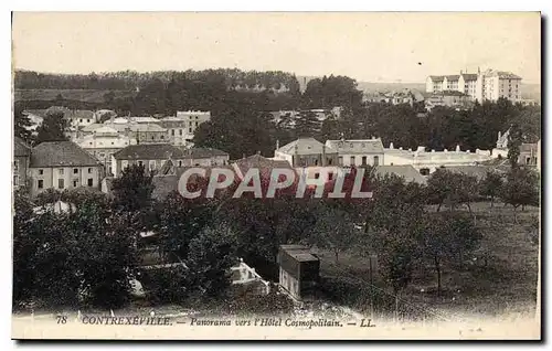 Cartes postales Contrexeville Panorama vers l'Hotel Cosmopolitain