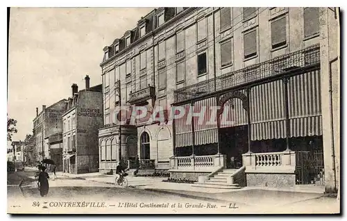 Cartes postales Contrexeville L'Hotel Continantal et la Grande Rue