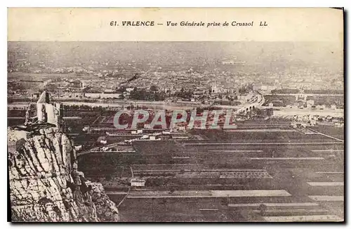 Cartes postales Valence Vue generale prise de Crussol