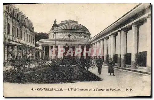 Cartes postales Contrexeville L'Etablissement et la source du Pavillon