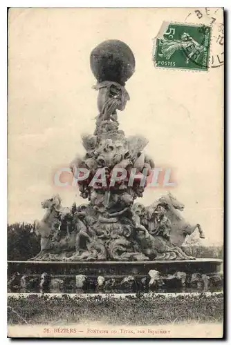 Ansichtskarte AK Beziers Fontaine du Titan