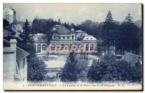 Cartes postales Contrexeville Le Casino et le Parc vue a vol d'oiseau