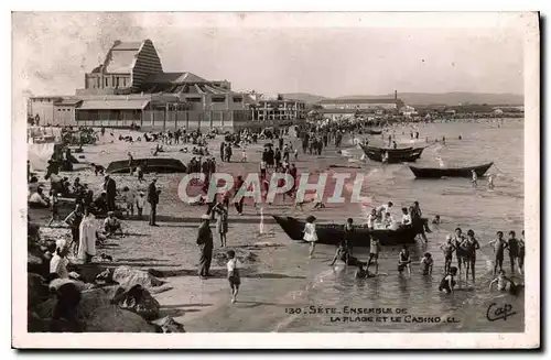 Ansichtskarte AK Sete Ensemble de la Plage et le Casino