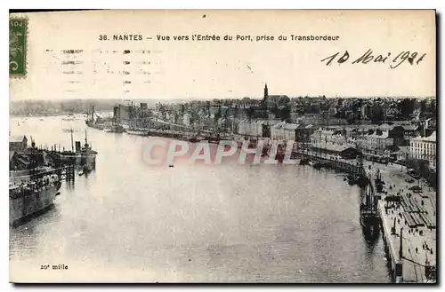 Cartes postales Nantes Vue vers l'Entree du Port prise du Transbordeur