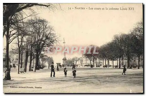 Cartes postales Nantes Les Cours et la colonne Louis XVI