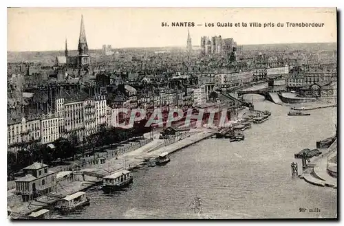 Cartes postales Nantes Les Quais et la Ville pris du transbordeur