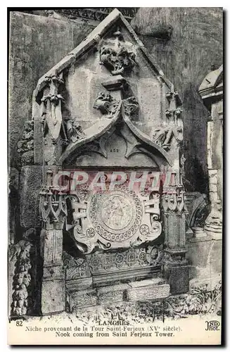 Cartes postales Langres Niche provenant de la Tour Saint Ferjeux (XVe siecle)
